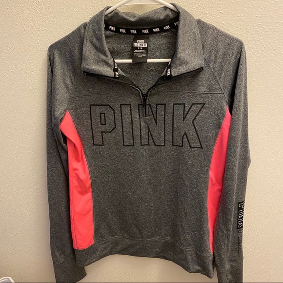 PINK Victoria's Secret Tops - Pink Victoria’s Secret Gray Sweatshirt Size Small